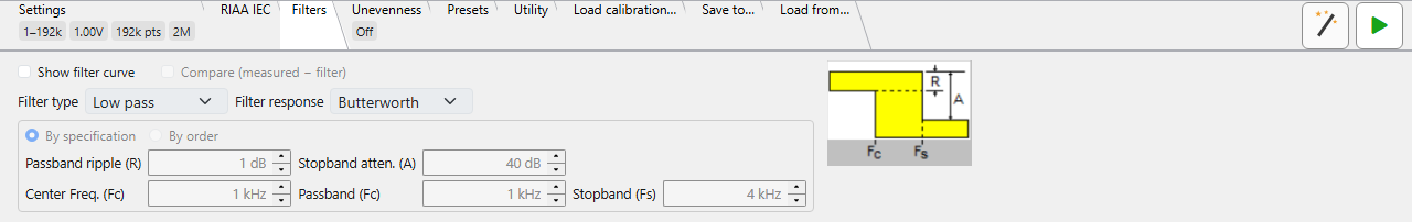 Filters tab